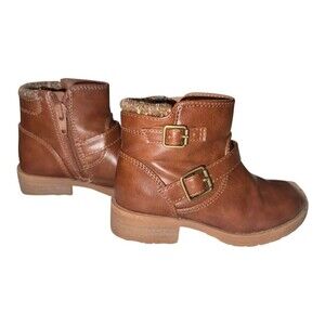 Toddler Girl Sz 9 Brown Booties EUC